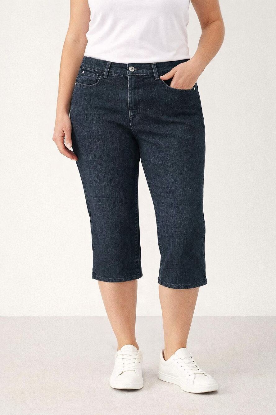 Style & Co. Jeans Women's Size 12 Capri Dark Wash Blue Denim Bottoms Up